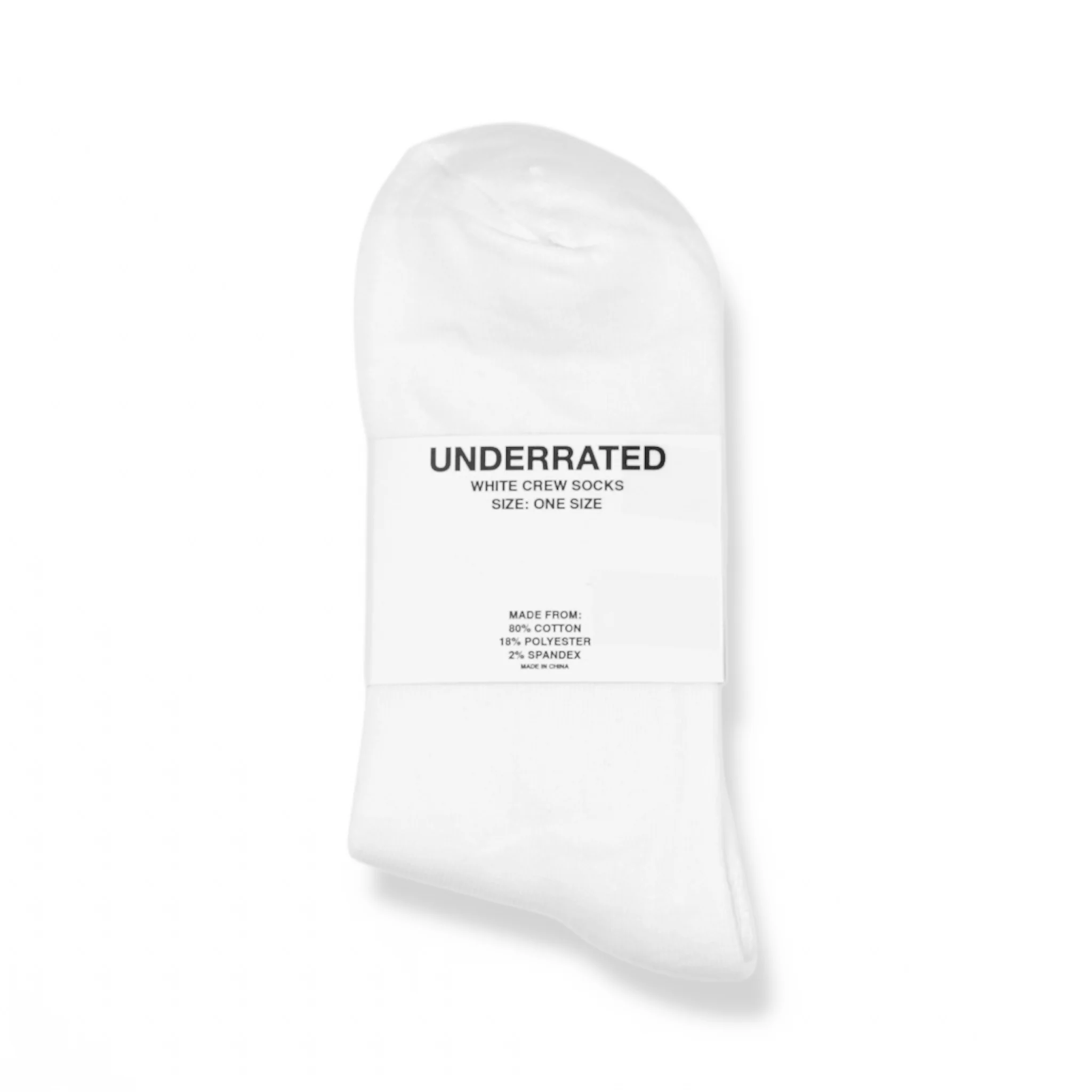 UNDERRATED Crew Socks - White (3 Pack) - Image 10